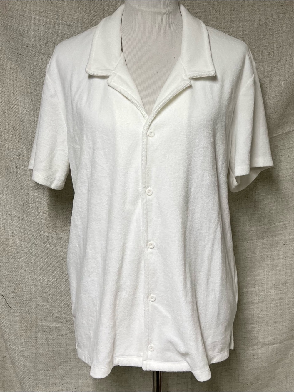 TNA White Short-Sleeve Button-Up Shirt